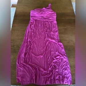 Elegant Pink One Shoulder Dress